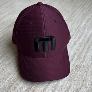 TRAVIS MATHEW Bahama Golf Men's Flexfit Hat Burgundy with Black embroidered logo